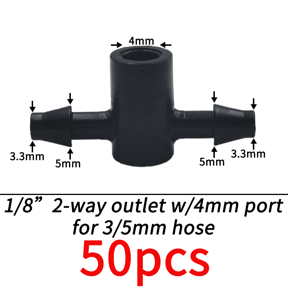 Garden Water Connector Drip Irrigation for 1/4'' & 1/8'' Tubing Hose Accessories Joint Barbed Tees Cross Eng Plug Adaptors: Dark Grey