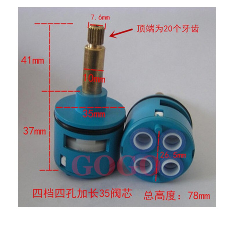 4-- håls kranpatroner duschkammare ventilbeslag fyra-hastighet duschkabin blandningsventilbrytare: 35 78