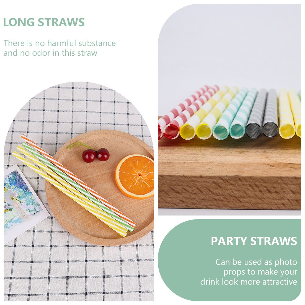 20 Stuks Rietjes Herbruikbare Smoothie Rietjes Streep Party Rietjes