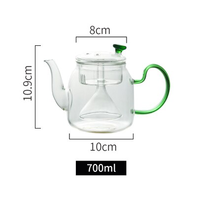 700/1400ml stor kapacitet glas te gryde kog te ware glas dampende tekande gaskomfur varmebestandig glas gryde vand kedel: 700ml tekande