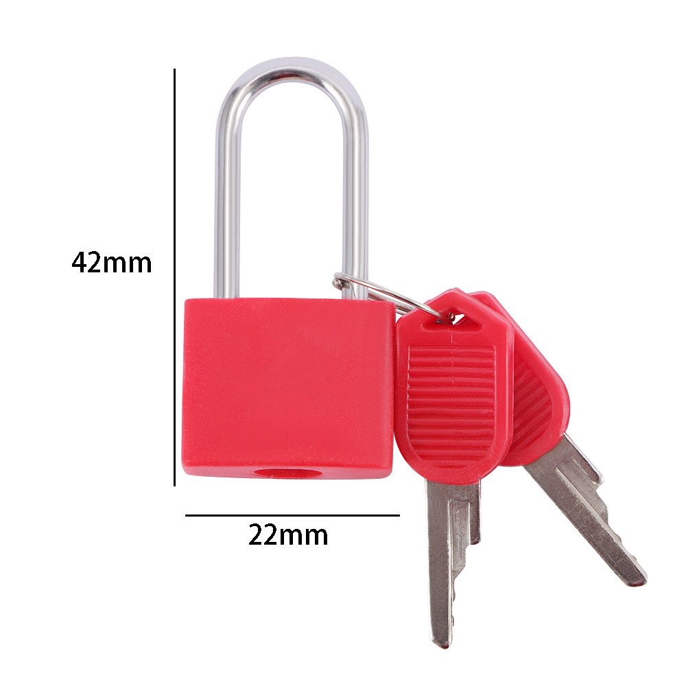 Mini Colourful Travel Lock Long Beam Suitcase Strong Steel Lock with 2 Keys Luggage Padlock Security Tool