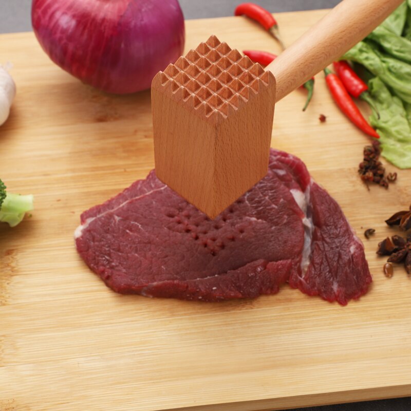 Ablandador de carne grande de madera, herramienta de mazo, martillo, para ablandar carne, cerdo y ternera, herramienta para hornear, herramienta de cocina, MM60CFY