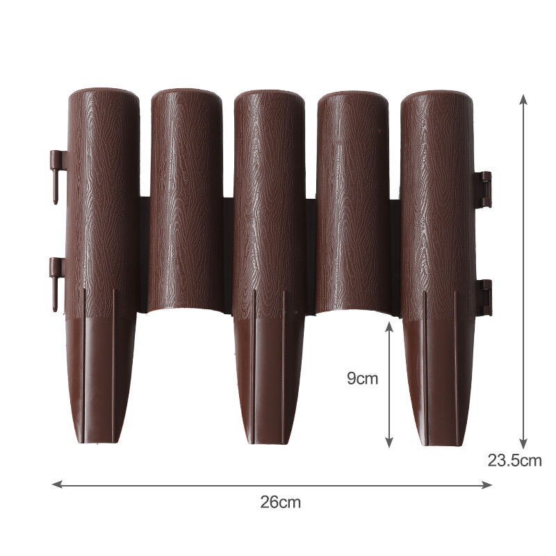 PVC Plastic Brown Fence Flower Bed Garden Guardrail Horticultural Christmas Decoration High Temperature Resistance Guard Rail