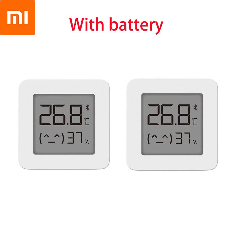 XIAOMI Bluetooth Digital Thermometer 2 LCD Screen Digital Moisture Meter Wireless Smart Temperature Humidity Sensor With Battery: 2 pcs