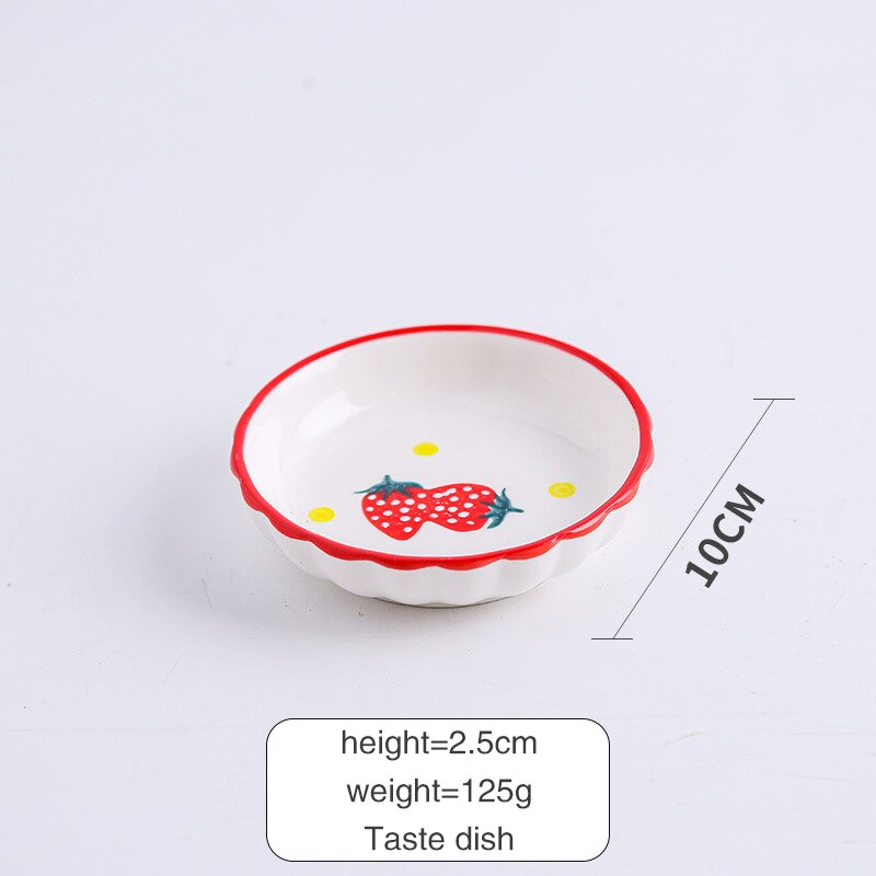 Ceramic Plate Cutlery Strawberry Sun Flower Cartoon Pattern Home Cute Steak Western Food Main Dish Taste Dish Kitchen Tool: taste-dish1