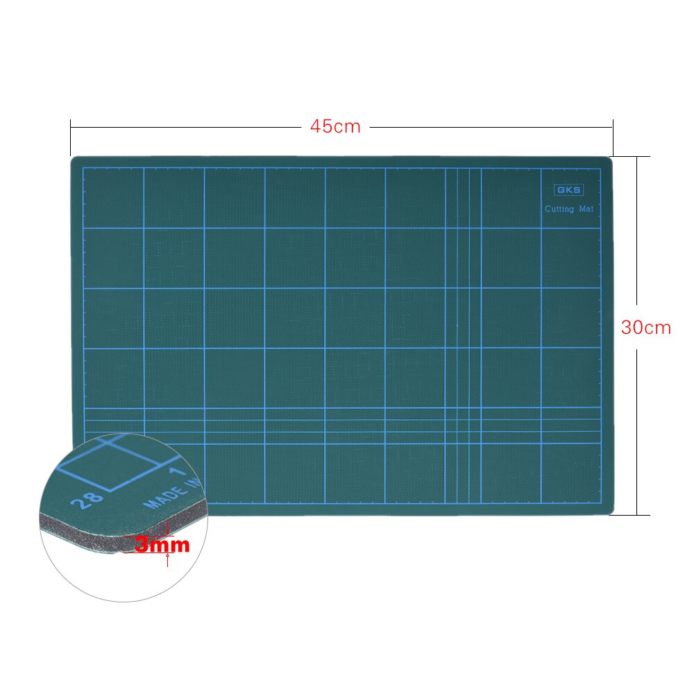 Aibecy GKS PVC A3 Cutting Mat Manual DIY Tool Cutting Board Double-sided Self-healing Cutting Pad 5cm Grids Patchwork Tools