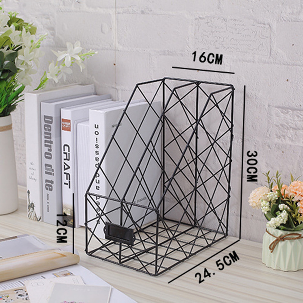 Book File Stand Iron Desktop Multi-layerBook File Stand Magazine Rack Cosmetic Storage Rack DU55