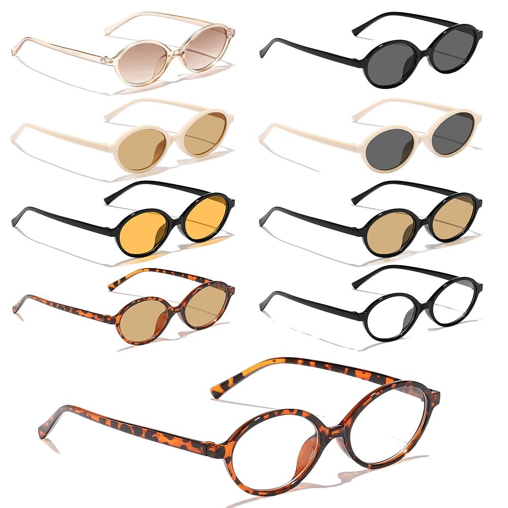 Gafas de sol redondas pequeñas con montura pequeña para hombre y mujer, lentes de viaje con protección UV400, ovaladas de plástico, nuevas