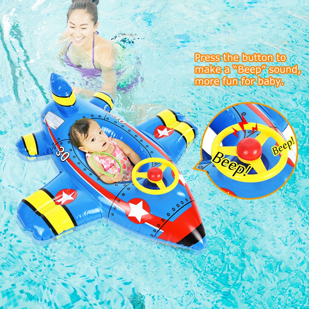 Inflatable Swimming Ring Comfortable Seat Cute Airplane Pool Float Swim Ring PVC Floating Toys for Chidren summer