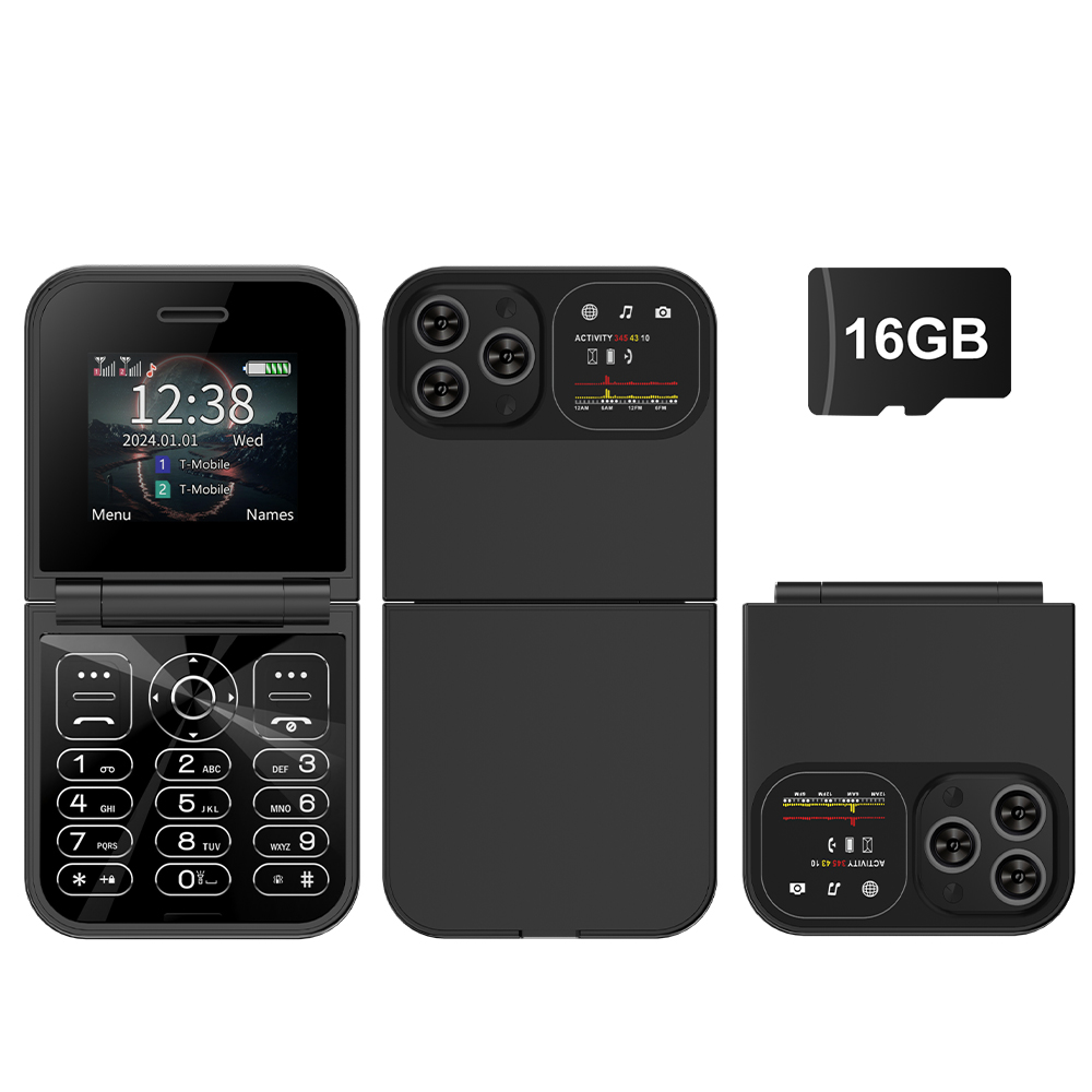 SERVO Classic Small Flip Teléfono móvil 2G Tarjeta SIM dual Lista negra Velocidad Dial Pantalla de 2,0" 180 ° Teléfonos móviles con botón plegable Nueva actualización: Azul