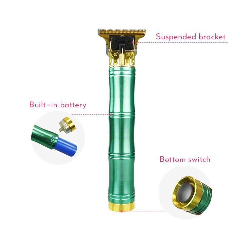 Kemei T9 USB Clipper Aparador de Pêlos Barbeiro Profissional Cabeleireiro Elétrica Escultura T Lâmina Delineador Mini Máquina de Corte