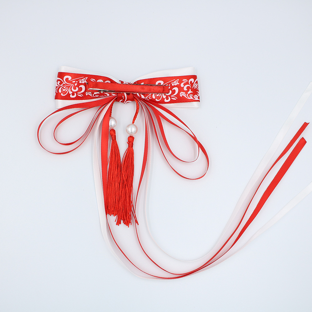 30 stk / parti moderigtigt kinesisk stil prinsesse bowknot børnetilbehør langhalet bånd strikket julefletning