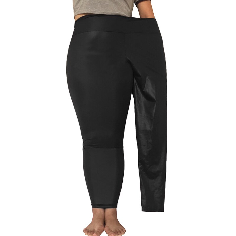 Byxor i skinnimitation med hög midja leggings feta mm stretch byxor i stor storlek 5xl stora byxor med botten