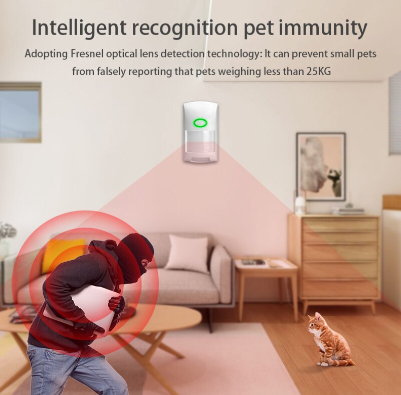 Tuya Smart WiFi Infrared Detectors Motion Sensor Alarm Compatible With Tuya APP Smart Life APP WiFi Infrared Detectors Sensor