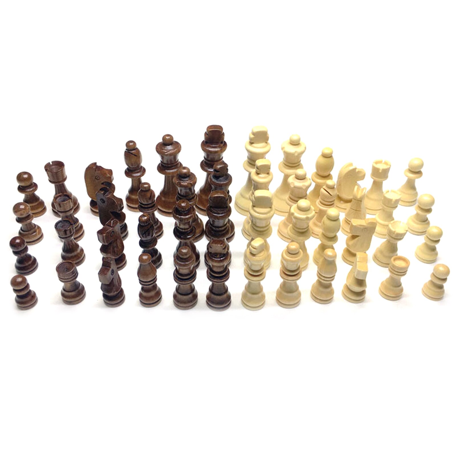 Wooden Chess Pieces Only (32 Pieces), Set of Complete Chess Figures without Board, Replacement of Missing Pieces 3.8/5.2/6.6/8CM: 6.6cm