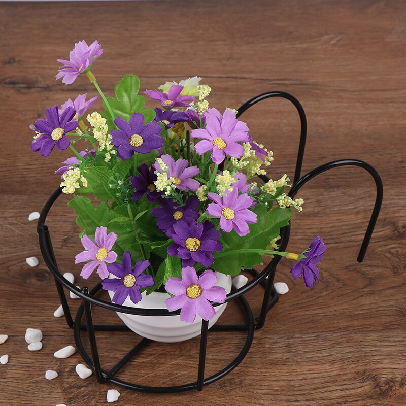 3Sizes Garden Supplies Outdoor Hanging Basket Plant Iron Racks Fence Balcony Round Flower Pot Decor 16*13*9cm