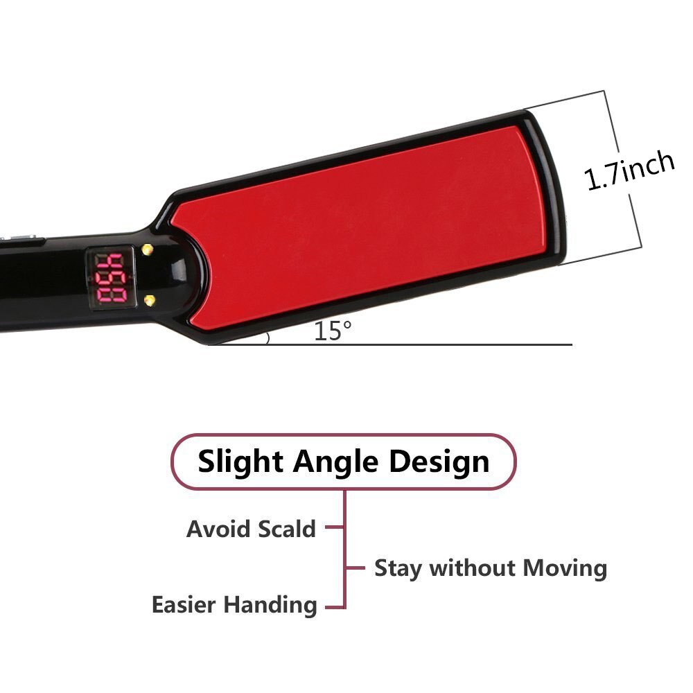 Titanium Angled Wide Plate Hair Straightener 470F High Temperature Flat Iron Veer Hair Straightening Styling Tools