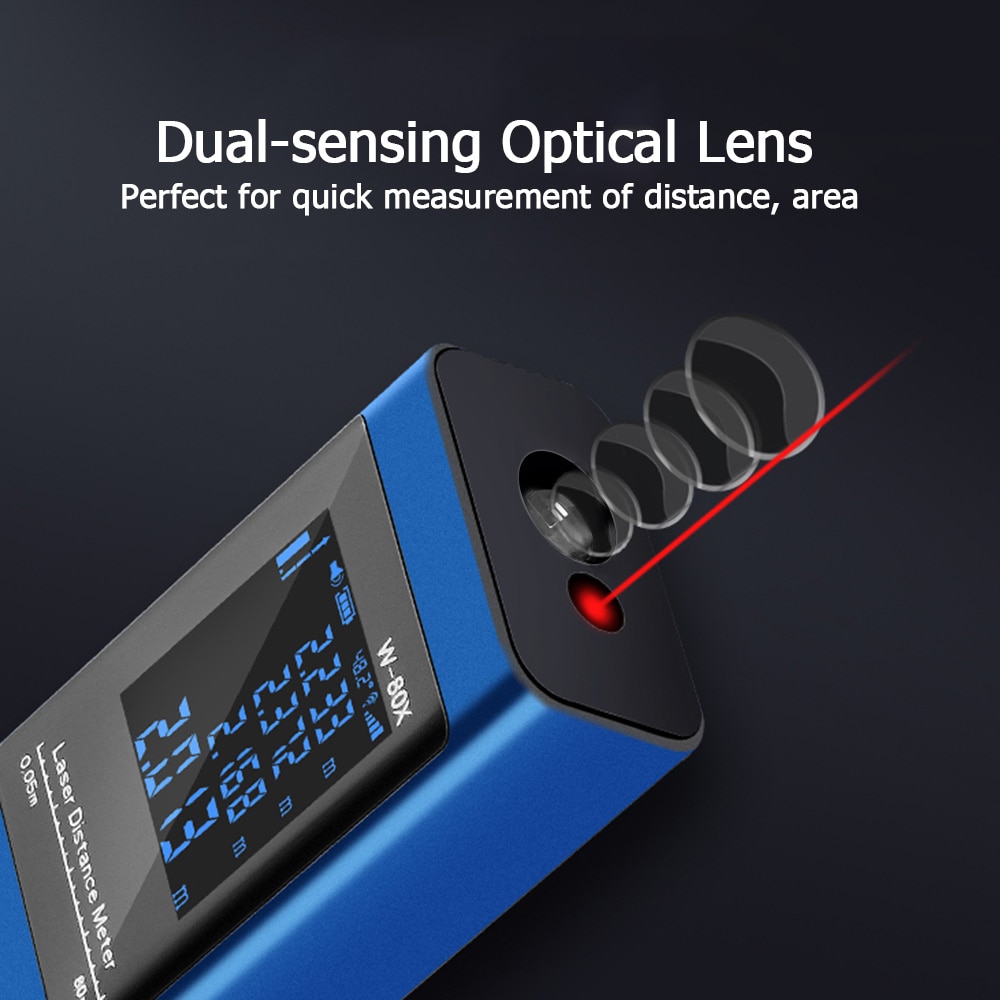 Handheld Rangefinder Digital Mini Distance Measuring Meter Electronic Space Measurement Device for Area Volume Distances