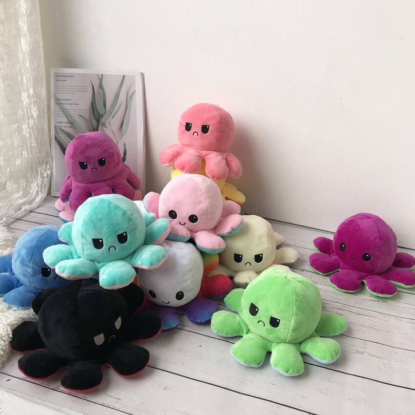 Octopus Reversibile Della Bambola Della Peluche Doppio-sided Vibrazione Reversibile Farcito Peluche Bambola Giocattolo Per Bambini Ragazze Bambola Decorazione Della Casa