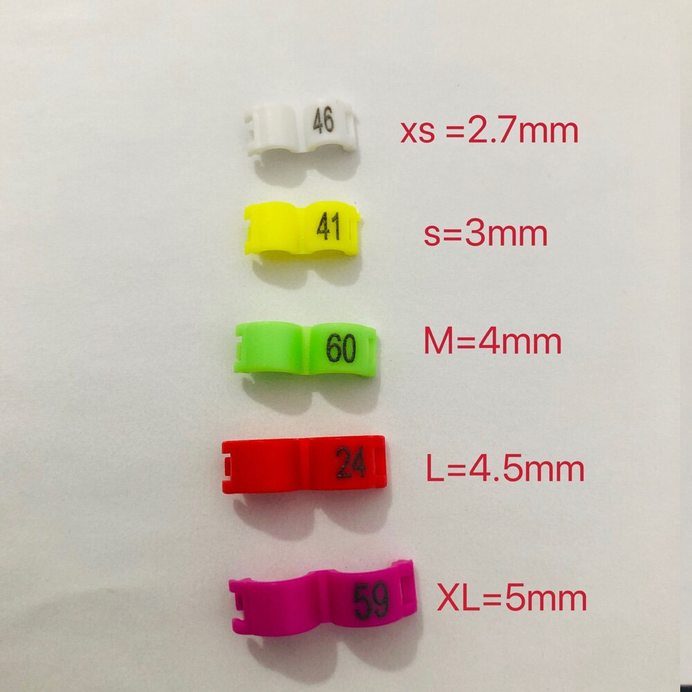 60 Pcs Inner 2.7/ 3/4/4.5/5Mm Kanarie Clip Ring Bird Pigeon Parrot Been Ringen Kleine Vogels Voet Ringen Mix Kleur Vogel Ring