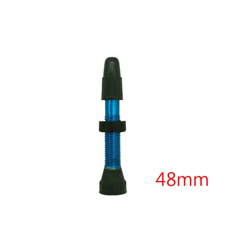 1 pcs bicycle valve for tubeless tire road bike MTB tubeless valve 48mm 60mm aluminum alloy no tube presta valve: blue 48mm