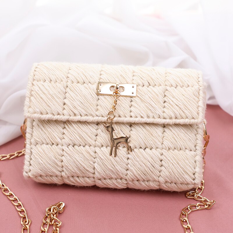 Wol Hand-Geweven Zak Opbergtas Decoratieve Gehaakte Diy Materiaal Pakket Accessoires: 16