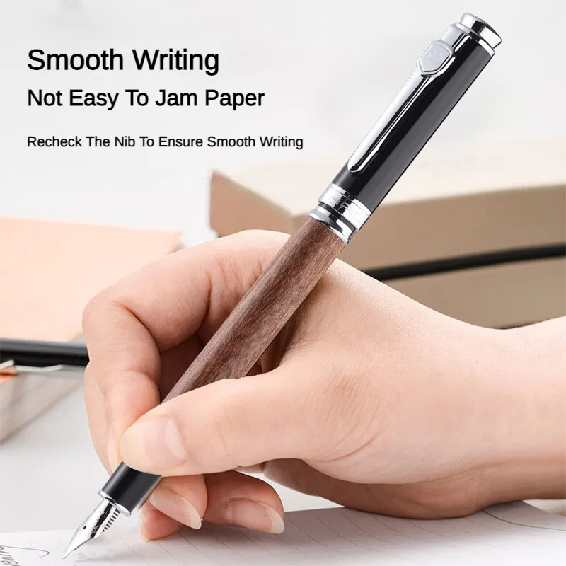 JINHAO 8802 Wooden Fountain Pen EF/F/M Nib Luxury Wood Ink Pens Business Writing Office School Supplies Stationery PK 9019