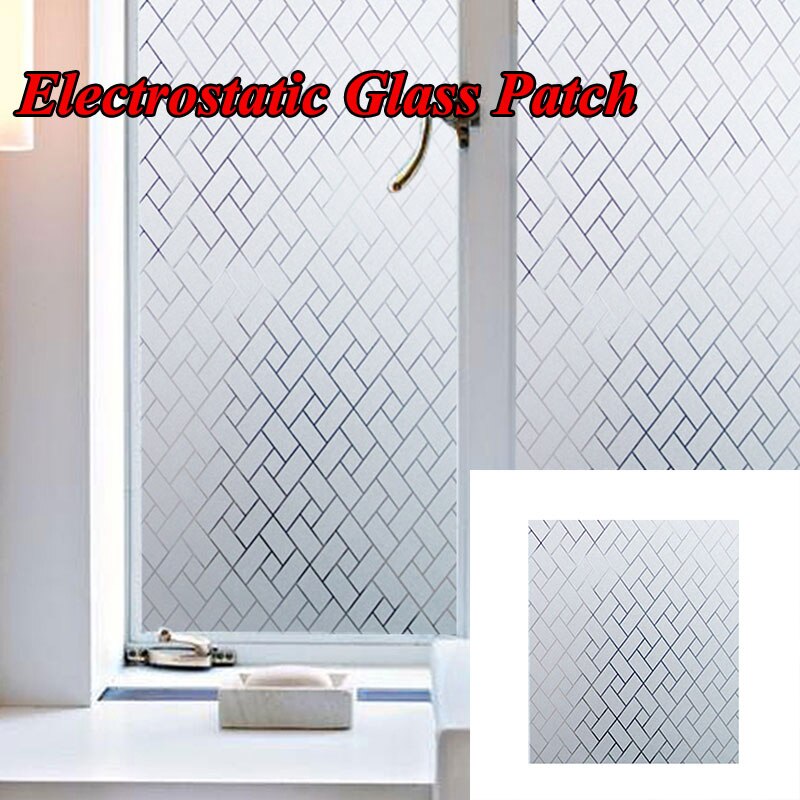 PVC Rectangle Static Glass Film Translucent Self-Adhesive Glass Film Vinyl Geometric Window Foil Privacy Sticker