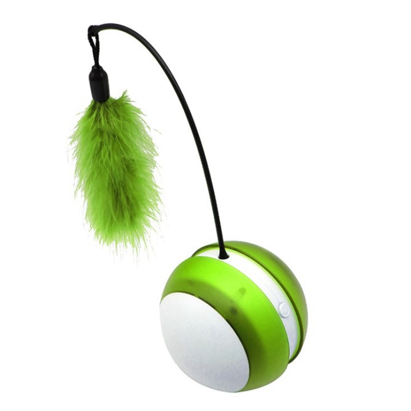 Electronic Pet Cat Toy Smart Automatic Sensing Obstacles LED Wheel Rechargeable Flash Rolling Colorful Light Electric Cat Stick