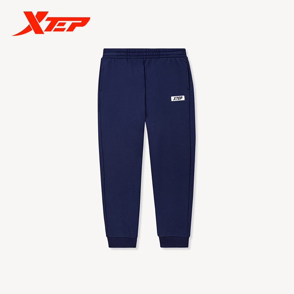 Xtep Kinderen Broek Winter Jongens Casual Plus Fluwelen Broek Comfortabel En Warm Populaire Sport Broek 680426639026: blue / 130cm
