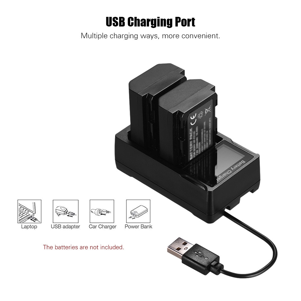 Andoer USB Quick Camera Battery Charger for Nikon EN-EL14/EN-EL15/Sony FW50/NP-FZ100/Canon LP-E8/LP-E6/LP-E10/LP-E17 Batteries