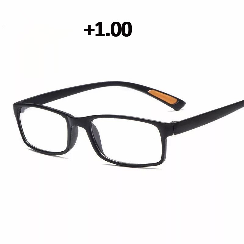 Seedfly  tr90 ultralichte leesbril voor dames, flexibele presbyopiebril, dioptrie 1.0, 1.5 2.5 4.0, heren, zwart, hyperopiebril: Zwart 100