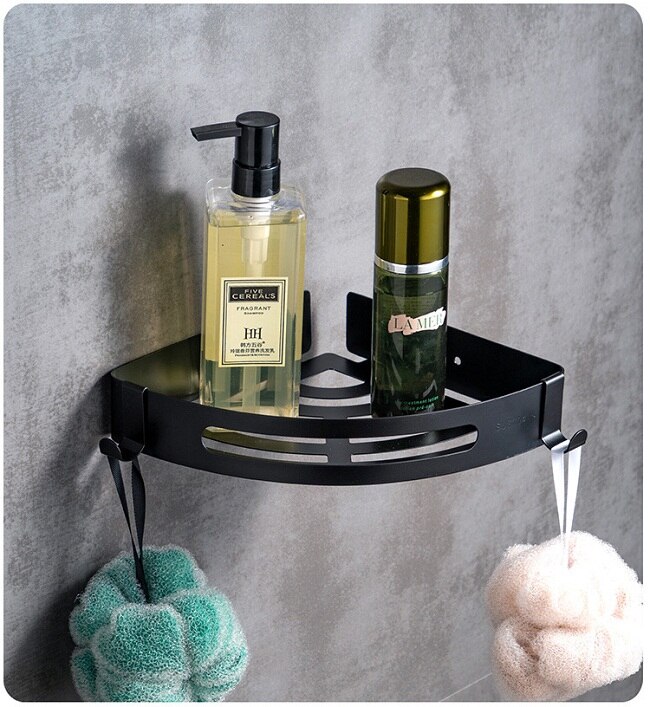 Matte Black Bath Hardware Sets Towel Rack Corner Shelf Paper Holder Towel Bar Stainless Steel Bathroom Hardware set: Shelf A