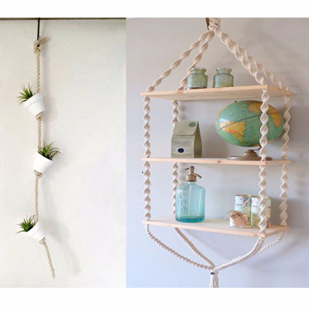 Cordão trançado de algodão para macrame, 5mm x 100m, diy, artesanato, tecido, acessórios têxteis para casa, presente, bege cáqui