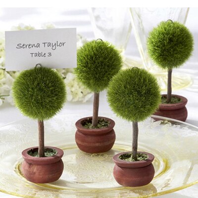 10 stks/partij Bruiloft Groene Boom Zetel Clip 11.5 cm Hoogte Hart Ronde Vorm Naam Clips Voor Partij en Bruiloft Accessoires: Round