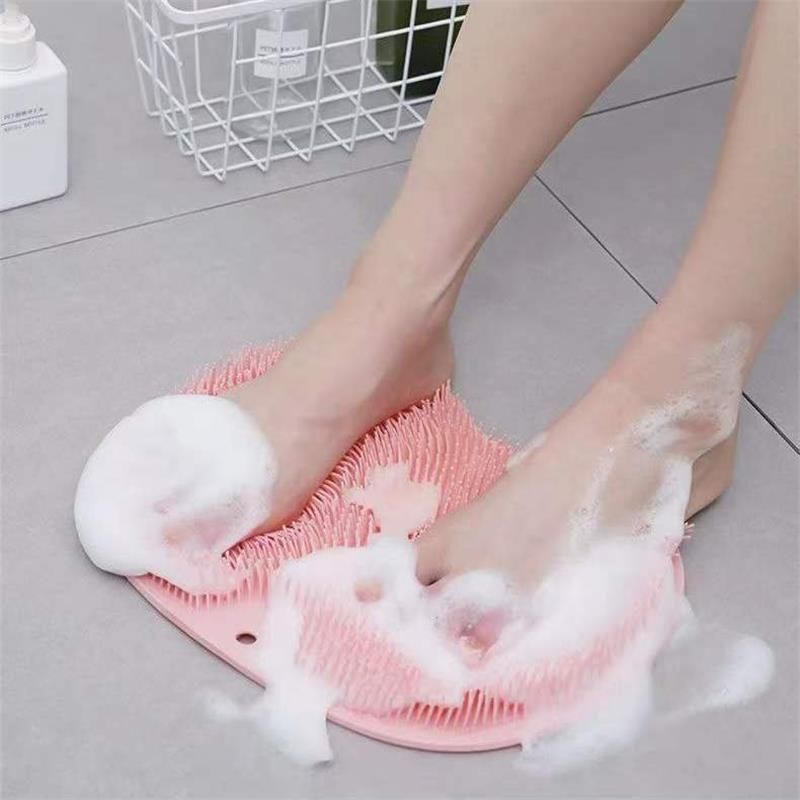 Foot & Back Scrubber Body Shower Brush Reusable Silicone Brush Foot Wash Mat Bathroom Non-slip Bath Mat Foot Anti-slip Mat Bath