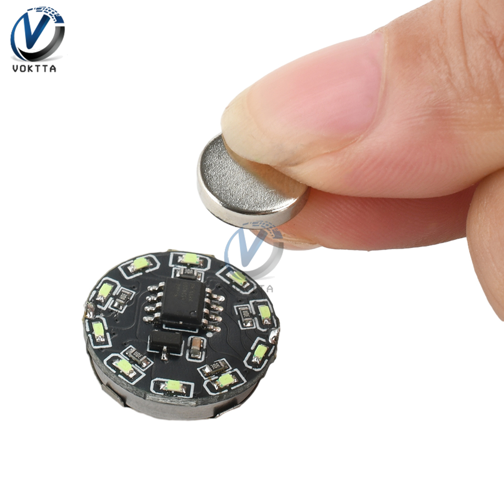 Anillo LED direccionable Individual interruptor de luz de Control de inducción magnética LED 16Leds RGB Controlador LED Lampes Kit de luces de flujo