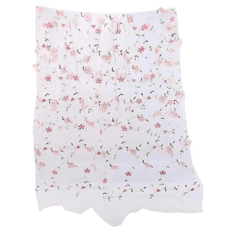 Chiffon Flower Embroidery Fabric 3D Flower Embroidery Tulle Lace Fabric DIY Skirt Clothing Sewing Fabric: pink