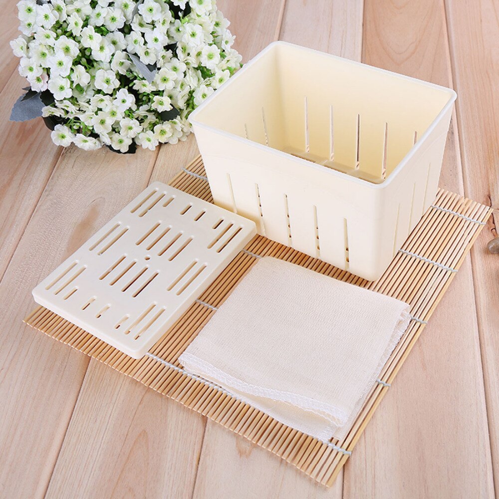 Homemade DIY Plastic Mould Tofu Making Mold Soybean Curd Tofu Machine Pressing Mould Kit Cheese Molds Kitchen Tool