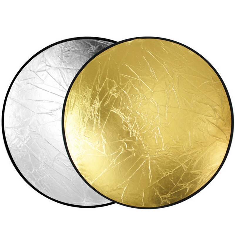 Tycipy 110cm gold-silber-reflektor, tragbares fotolicht, zusammenklappbarer ovaler diffusor-reflektor, lichtfotografie-reflektor, studio
