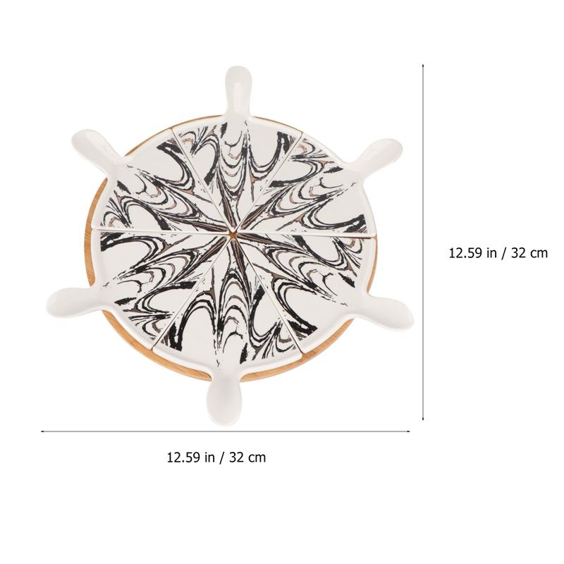 Premium Pizza Plate Set Large Ceramic Triangle Steak Pizza Pie Dessert Plate Cake Flat Plate Tableware