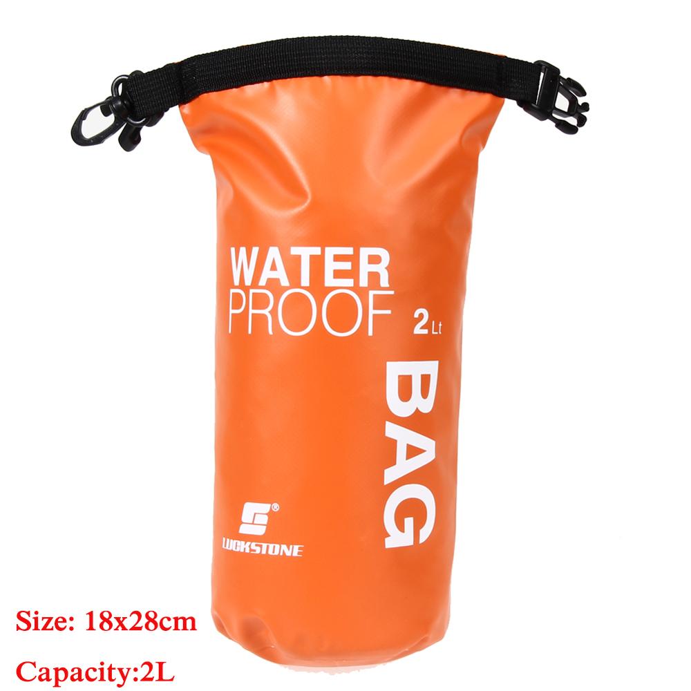 Sports Waterproof Dry Bag Backpack Floating Boating Rafting Kayaking Camping Hiking River Swimming Travel Kits 2L/8L/40L/70L: 2L Orange