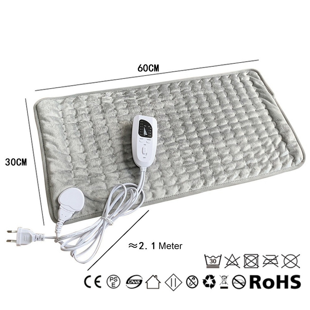Värmedyna 60 x 30cm fysioterapi värmedyna liten för nacke rygg axel elektrisk filt smärtlindring värmeterapi alternativ