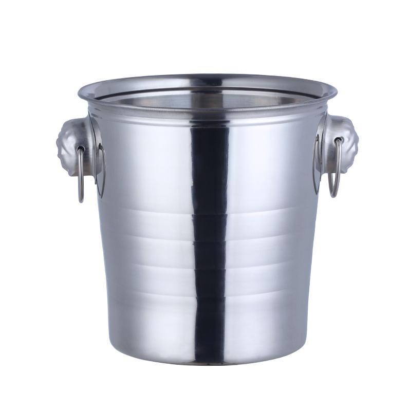 Stainless Steel Ice Bucket Gold Ice Holder Container With Scoops Whiskey Beer Ice Chiller Cooler Bar Tool For Party: D