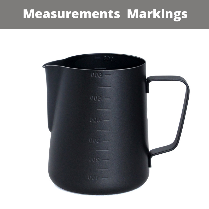 Mjölkskummare med mått, perfekt för espresso, mjölkskummare, latte art , 18/8 rostfritt stål: Måttmärkning / 600ml