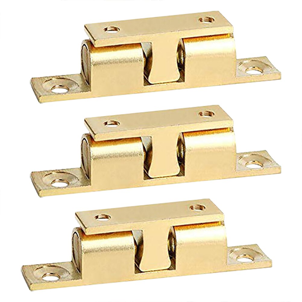 3pcs Double Door Catches Closet Latches Tension Roller Catch: 6X1.4X1.1CM