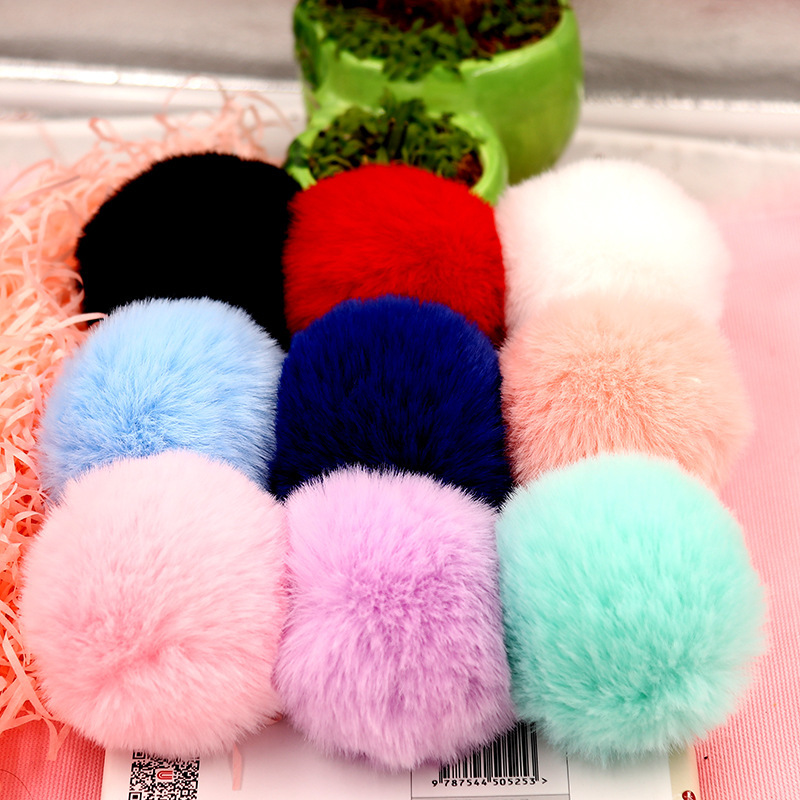 6cm Rex Rabbitt Haarbal Mooie Pluizige Stof Pompom Vrouwen Tas Sleutelhanger Hoofdband Speelgoed DIY Accessoire Sieraden Grote Zachte harige Pompons