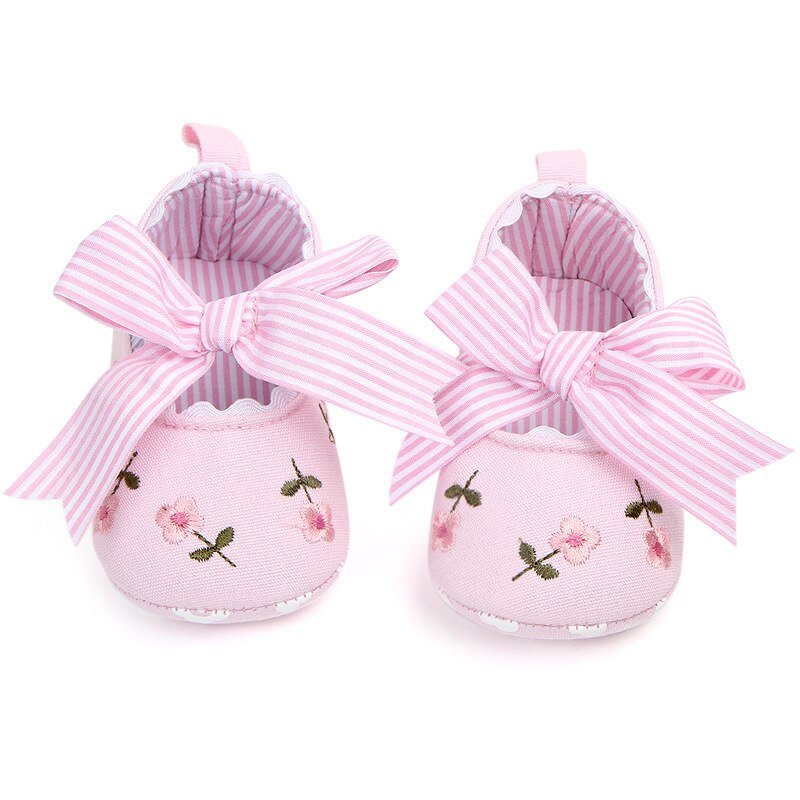 Bebê menina sapatos de renda branca floral bordado sapatos macios prewalker andando criança crianças sapatos primeiro walker frete grátis: Model 3-Pink / 7-12 meses