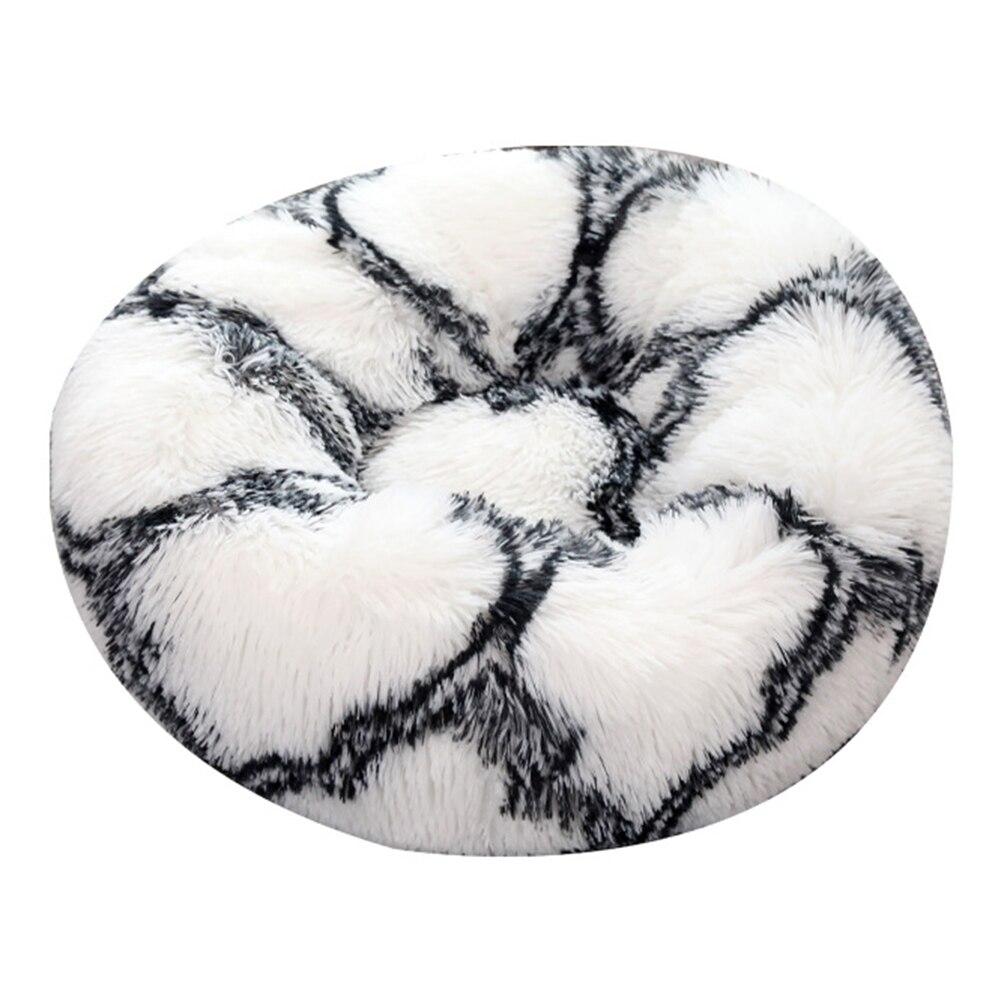 Pet Nest Warm Soft Plush Sleeping Bed Pad Non-slip Breathable Dog Cat House Kennel Washable Cushion Blanket for Small Animals: Black / 40CM