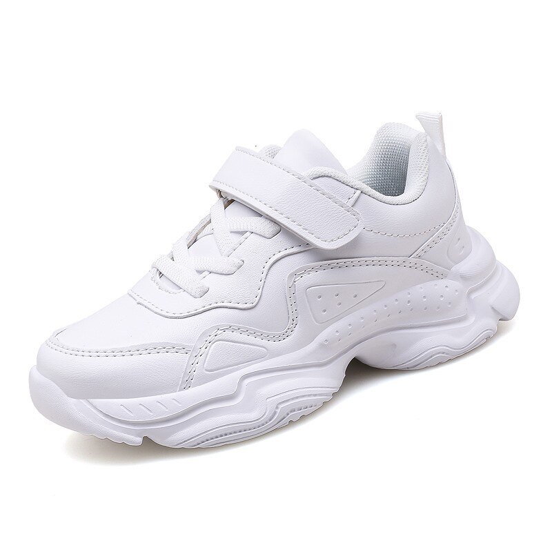 ULKNN blanc chaussures pour enfants sport filles chaussures garçon décontracté à la baskets couleur Pure antidérapant respirant confortable: EUR26 Insole 16.5CM